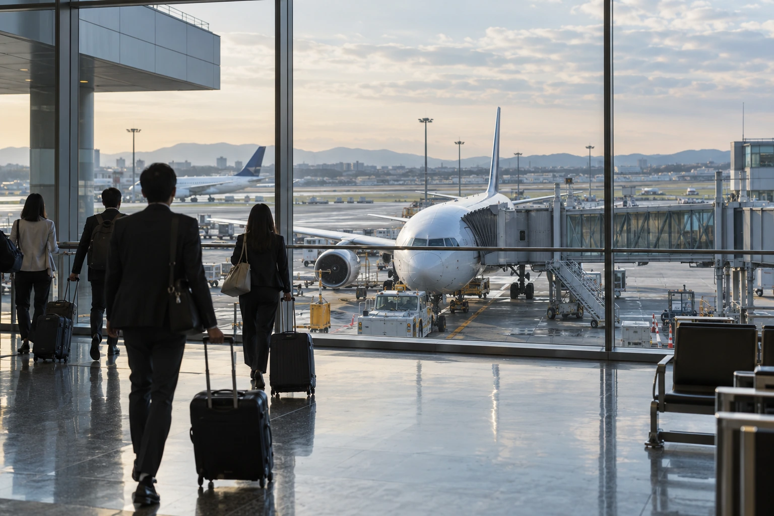 国際空港と航空機が伝える、海外拠点とのつながり